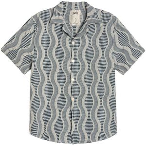 Oas, Heren, Overhemden, Grijs, Maat: M Katoen,