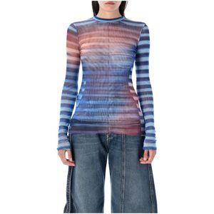 Jean Paul Gaultier, Dames, Tops, Blauw, Maat: M Polyamide,