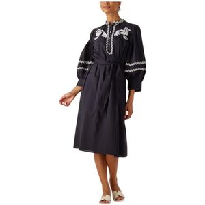 Antik Batik, Dames, Jurken, Blauw, Maat: S Katoen,