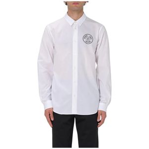 Versace Jeans Couture, Heren, Overhemden, Wit, Maat: S Katoen,