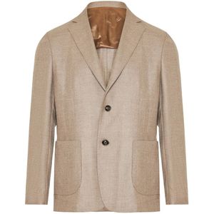 Barba, Heren, Jassen, Beige, Maat: XL Wol,