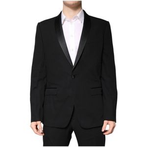 Dolce & Gabbana, Heren, Jassen, Zwart, Maat: XL Wol,