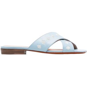 Santoni, Dames, Schoenen, Blauw, Maat: 37 1/2 EU Leer,