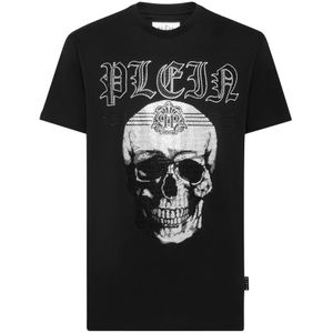 Philipp Plein, Heren, Tops, Zwart, Maat: S Katoen,