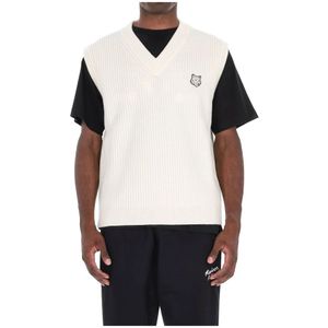 Maison Kitsuné, Heren, Truien, Beige, Maat: L Wol,