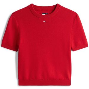 Tommy Jeans, Dames, Truien, Rood, Maat: XS Katoen,