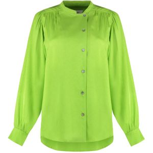 Yves Salomon, Dames, Blouses & Shirts, Groen, Maat: XS Viscose,