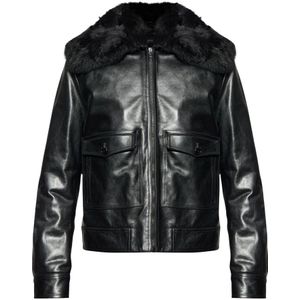 Hgvcfcv Mannen Winter Faux Pu Lederen Jas Warm Fleece Effen