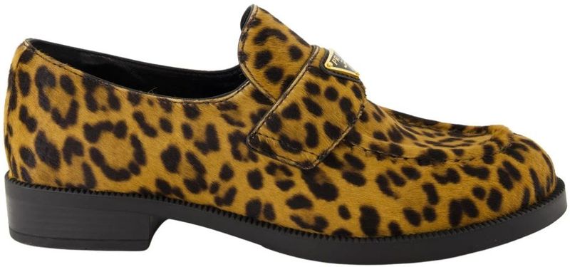 Prada - Leren Mocassin - Leopardenpatroon - Ronde Neus