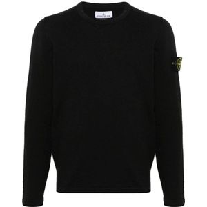 Stone Island - Maglie Nero - Trui - Zwart - 100% Wol