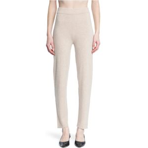 Max Mara, Dames, Broeken, Beige, Maat: S Leer,