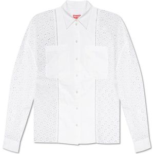 Kenzo, Dames, Blouses & Shirts, Wit, Maat: XS