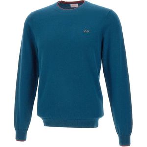 Sun68, Heren, Truien, Blauw, Maat: S Katoen,