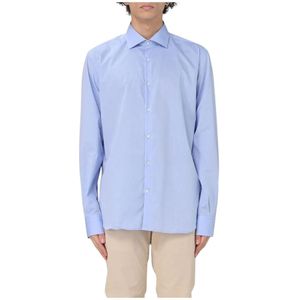 Brooksfield, Heren, Overhemden, Blauw, Maat: S Katoen,