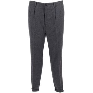 Incotex, Heren, Broeken, Grijs, Maat: W34 Wol,