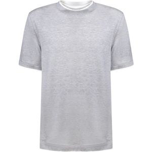 Brunello Cucinelli, Heren, Tops, Grijs, Maat: L Katoen,
