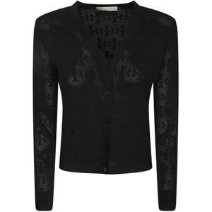 Tory Burch, Dames, Truien, Zwart, Maat: L