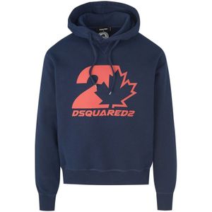 Dsquared2, Heren, Sweatshirts & Hoodies, Blauw, Maat: S