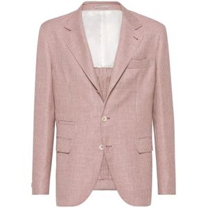 Brunello Cucinelli, Heren, Jassen, Roze, Maat: L Linnen,