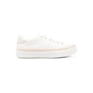 Chloé Witte Sneakers met Raffia Detail , White , Dames , Maat: 35 EU