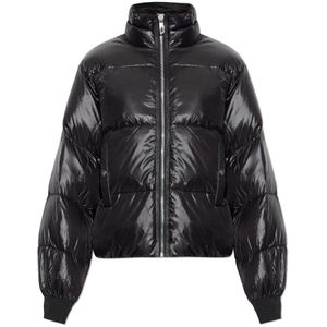 Ganni, Dames, Jassen, Zwart, Maat: M Nylon,