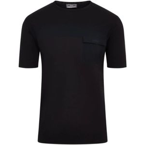 Herno - Tops - Heren - Zwart - Katoen - Jersey T-shirt met Zak