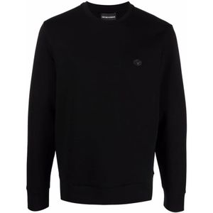 Emporio Armani, Heren, Sweatshirts & Hoodies, Zwart, Maat: XL Katoen,