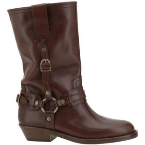 Isabel Marant - Laarzen - Bruin - Leer - Slip-On Model - Decoratief Gespdetail