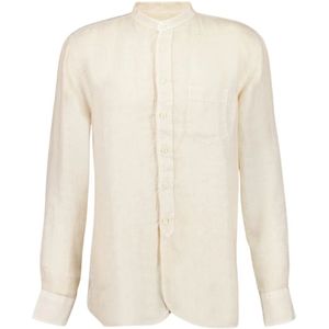 120% Lino, Heren, Overhemden, Beige, Maat: XL Linnen,