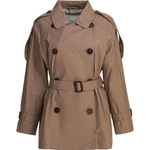 Max Mara, Dames, Mantels, Bruin, Maat: S Katoen,