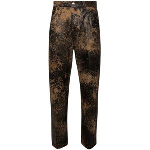 Nahmias, Heren, Jeans, Bruin, Maat: W32 Leer,