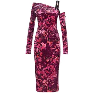 Versace Jeans Couture, Dames, Jurken, Roze, Maat: 2XS Velours,