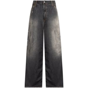 Acne Studios, Heren, Jeans, Zwart, Maat: S Katoen,