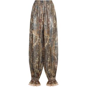 Valentino, Dames, Broeken, Bruin, Maat: XS Zijde,