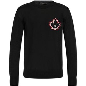 Dsquared2, Heren, Truien, Zwart, Maat: XL Wol,