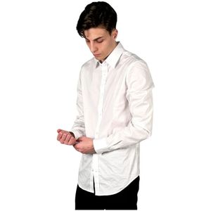 Mauro Grifoni, Heren, Overhemden, Wit, Maat: S Katoen,