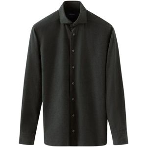 Eton, Heren, Overhemden, Grijs, Maat: 2XL Flanel,