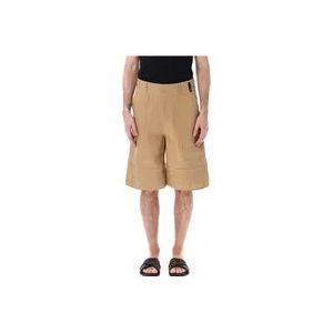 Fendi Canvas Bermudas Werkkleding Zak Shorts , Brown , Heren , Maat: L