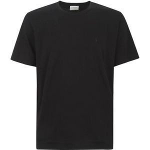 Saint Laurent, Heren, Tops, Zwart, Maat: S Katoen,