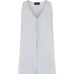 Emporio Armani, Dames, Tops, Blauw, Maat: S Zijde,