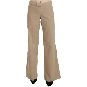 Just Cavalli - Flared Luxe Broek - Beige - Dames - Katoen