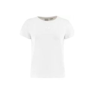 Pinko Love Birds Geborduurd T-shirt , White , Dames , Maat: L