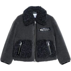 Stand Studio, Dames, Jassen, Grijs, Maat: XS Leer,