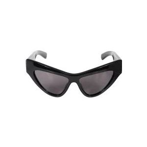 Gucci Zwarte zonnebril met grijze lenzen , Black , Dames , Maat: ONE Size