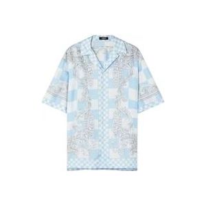 Versace Barok Zijden Ruitprint Shirt , Multicolor , Heren , Maat: M