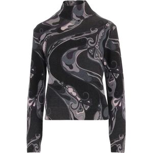 Pucci, Dames, Truien, Zwart, Maat: M Wol,