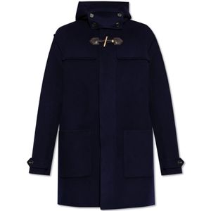 Moschino, Heren, Mantels, Blauw, Maat: L Wol,