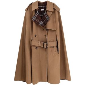 Burberry, Dames, Mantels, Bruin, Maat: S/M Wol,