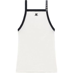 Courrèges, Dames, Tops, Wit, Maat: L Jersey,