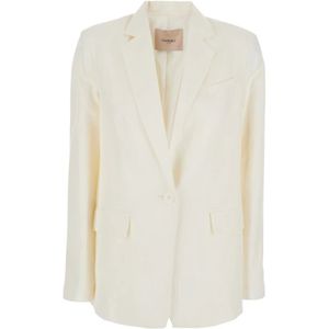 Twinset, Dames, Jassen, Wit, Maat: L Linnen,